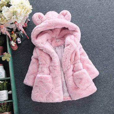 LGW Girls Faux Fur Hooded Coat β Soft, Warm & Stylish Winter Jacket for Kids